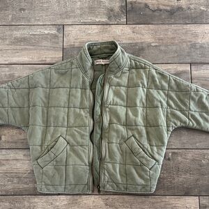 Free People Olive Quilted Jacket